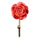 Red Flower Ceramic Wall Hook 